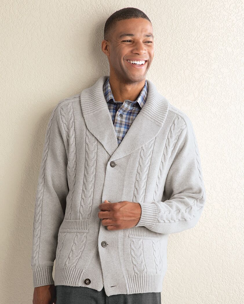 Cashmere Merino Lambswool Shawl Collar Cardigan